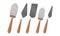 Archaeological Excavation Tools Collection, Trowels and Brushes Cartoon Vector Illustration