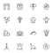 Archaeological excavations line icons set