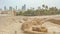 Archaeological excavations and Manama skyline, Qal`at al-Bahrain