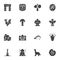 Archaeological excavations vector icons set