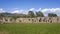 Archaeological remains from Ancient Roman times at Luni in Massa Carrara. Aka Portus Lunae. Section of the amphitheater