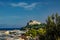 From the archaeological remains of the Baths of Baia a view of the Gulf of Poazzuoli, with the Castle of Baia.