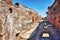 Archaeological Roman empire street view in Ostia Antica - Rome