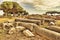 Archaeological Roman landscape in Ostia Antica - Rome