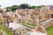 Archaeological Roman site landscape in Ostia Antica - Rome - Italy