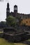 The archaeological site of Tlatelolco in Mexico City with the consolidated temple from earlier centuries