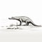Archaeological Style Illustration Of Alligator Walking In Desert
