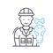 archaeologist line icon, outline symbol, vector illustration, concept sign