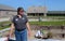 Archaeologist Lynn Evans at Fort Michilimackinac