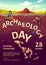 Archaeology day poster with excavation site