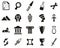 Archaeology Icons Black & White Set Big