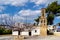 Archanes, Crete Island, Greece. Facade view of the Venetian church of Virgin Mary Panagia Kera or Faneromeni in Archanes town
