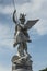 Archangel Michael fighting a dragon set on the square in the sanctuary of Lourdes