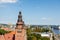 Archcathedral Basilica of St. Jakub in Szczecin. view of Szczecin