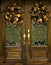 Arched Beveled front doors with Fall Wreths