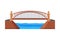 Arched Bridge, Architectural Design Element, Urban Construction Flat Vector Illustration