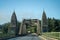 Arched bridge constructed from concrete and stone: Oregon