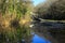 Arched bridge reflected in the Tennant Canal