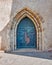 Arched church entrance door