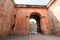 The arched entrance gateway to the ancient Bengaluru Fort in the old town area of the