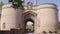 The arched gate of Nottingham Castle in England