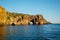 Arched grotto in rock at Black sea, Crimea
