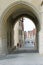 Arched passageway in walled town