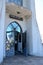 Arched reflective entrance door to Roman Catholic Church Batumi Georgia
