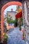 The arched streets in Gandria, Switzerland