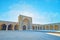 The arched structure of Vakil Mosque with the entrance portal in