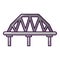 Arched train bridge icon, cartoon style