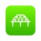 Arched train bridge icon green vector
