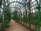 Arched trellis in the park Summer Garden in early spring in April in St. Petersburg
