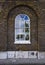 Arched warehouse window