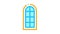 arched window consisting of square glasses Icon Animation