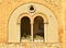 Arched windows ancient medieval building Italy