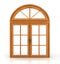 Arched wooden window