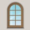 Arched wooden window