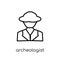 Archeologist icon. Trendy modern flat linear vector Archeologist icon on white background from thin line Professions collection
