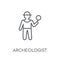 Archeologist linear icon. Modern outline Archeologist logo conce