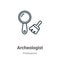 Archeologist outline vector icon. Thin line black archeologist icon, flat vector simple element illustration from editable