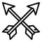 Archer arrows icon, outline style