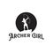 Archer girl logo fairy silhouette