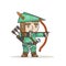 Archer sharpshooter bow arrow elf fantasy medieval action RPG game character isolated icon vector illustration