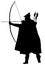 Archer silhouette illustration isolated on white background.