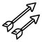 Archer wood arrows icon, outline style