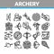 Archery Activity Sport Collection Icons Set Vector