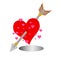 Archery arrow to love heart icon