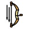 Archery bow icon vector flat