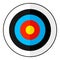 Archery Bull`s Eye Target Flat Icon on White